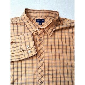 Banana Republic XXL 18 18.5 Men's Plaid Button Down Shirt Long‎ Sleeve Casual